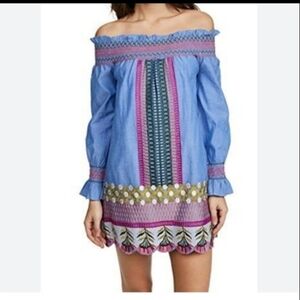 RED CARTER Monroe Off The Shoulder Embroidered Dress